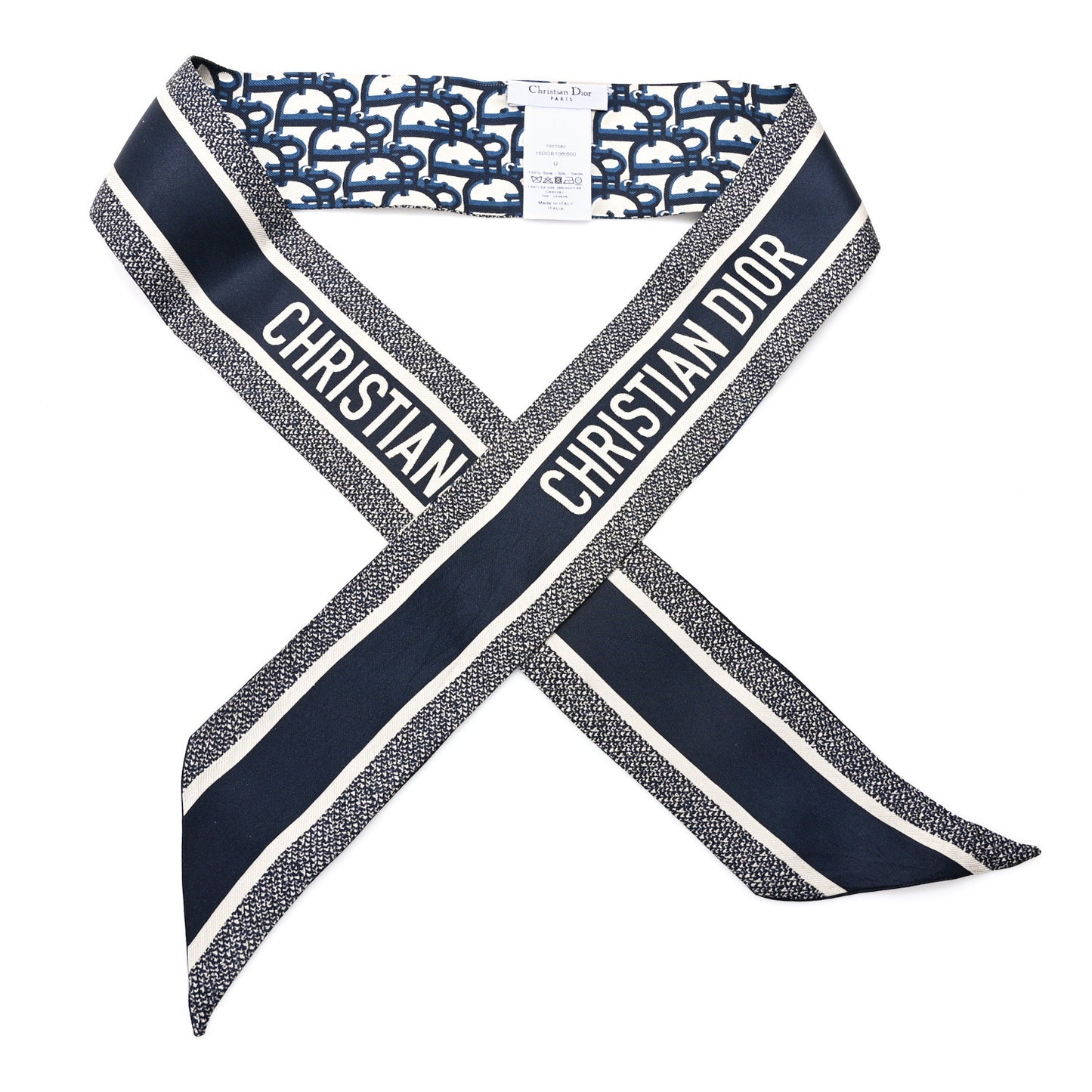 Silk Oblique Mitzah Scarf Blue