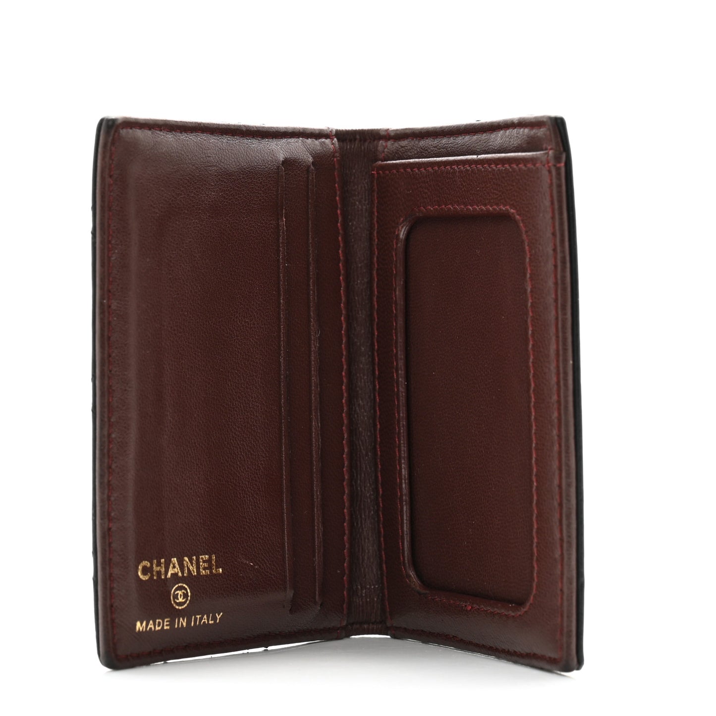 Lambskin Quilted Card Holder Wallet Black