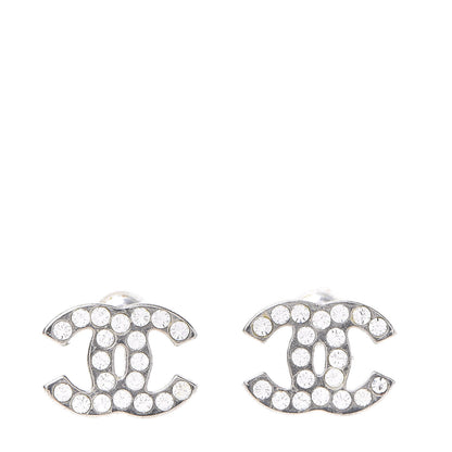 Chanel Crystal Mini Timeless CC Earrings Silver 1 of 5