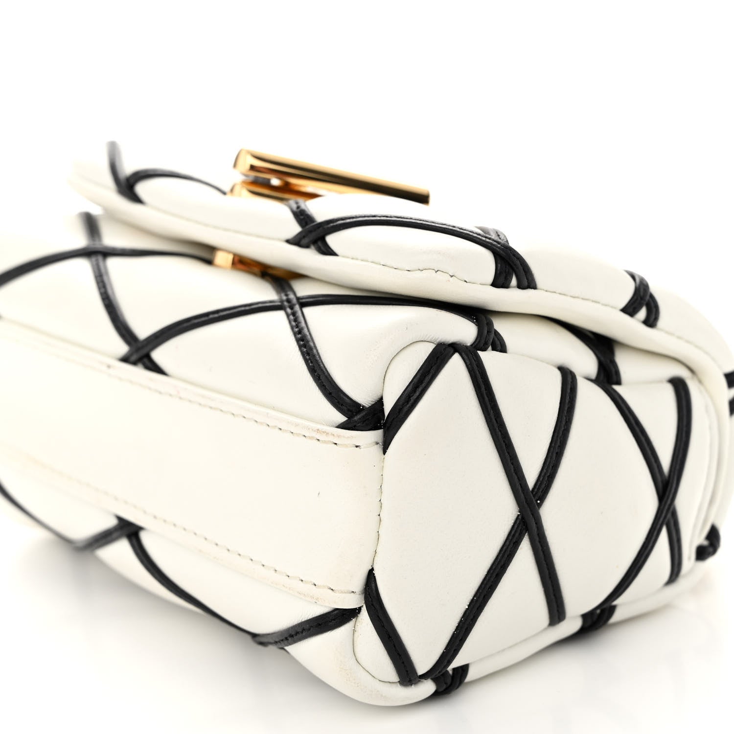 Louis Vuitton Lambskin Malletage Pico GO-14 White Black 9 of 12