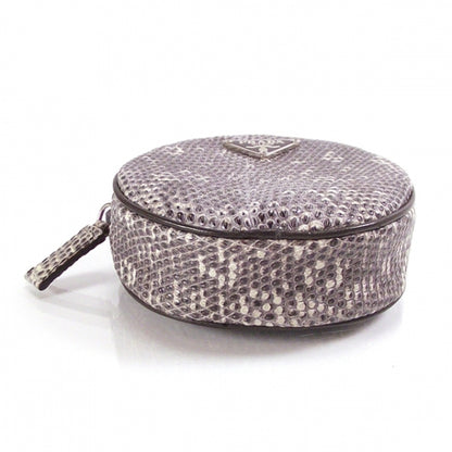 Prada Lizard Coin Pouch Purse Grey 3 of 9