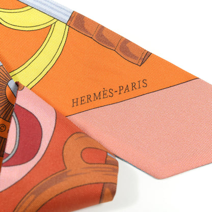 Hermes Silk Eperon d'Or Twilly 4 of 4