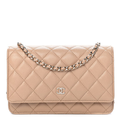 Chanel Caviar Quilted Wallet On Chain WOC Beige 1 of 10