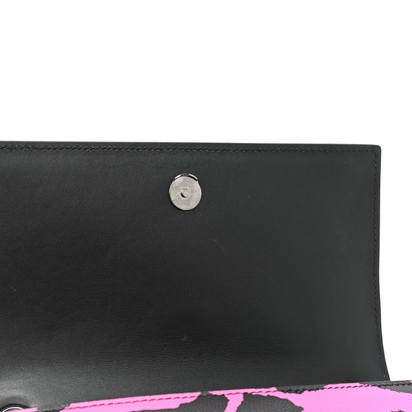 Grain De Poudre Zebra Print Small Monogram Kate Satchel Fuxia Black