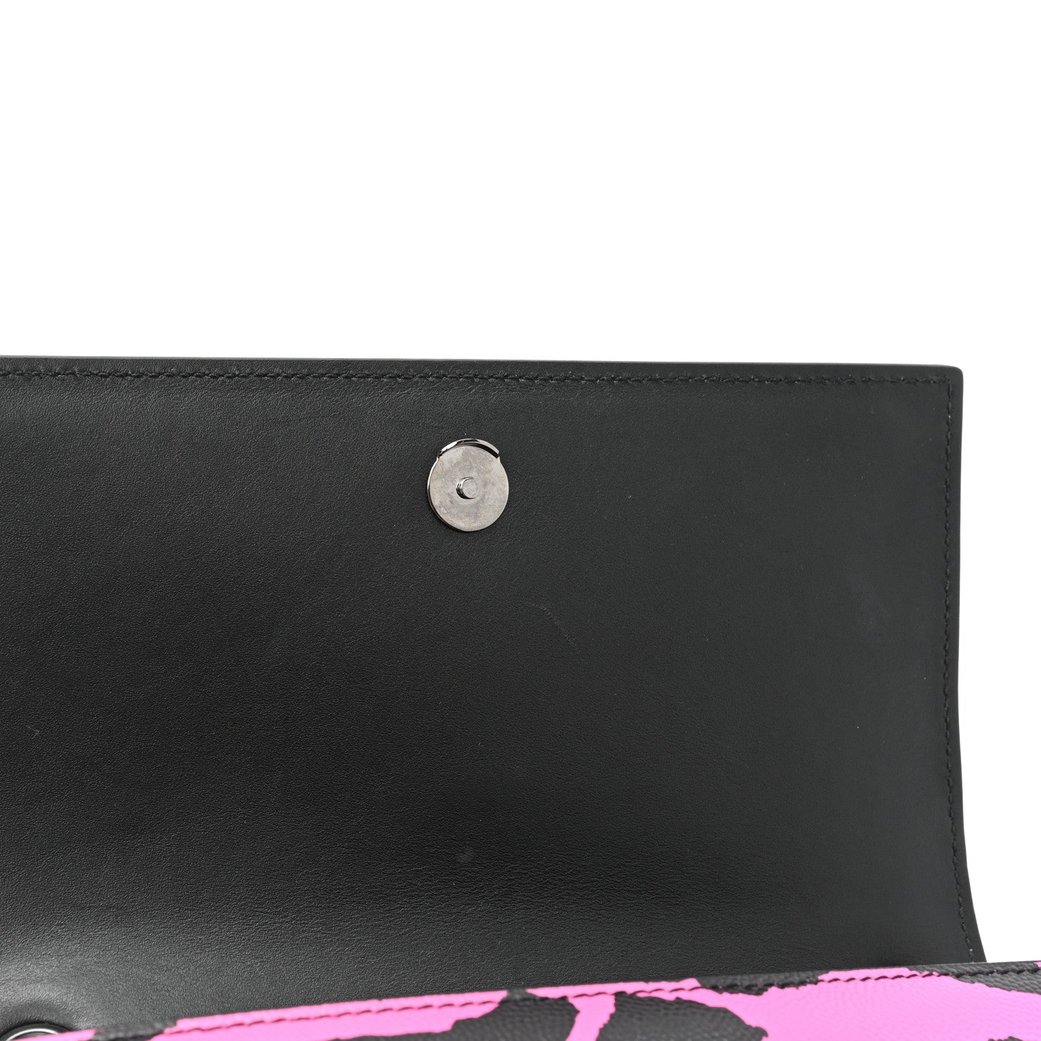 Saint Laurent Grain De Poudre Zebra Print Small Monogram Kate Satchel Fuxia Black 9 of 13
