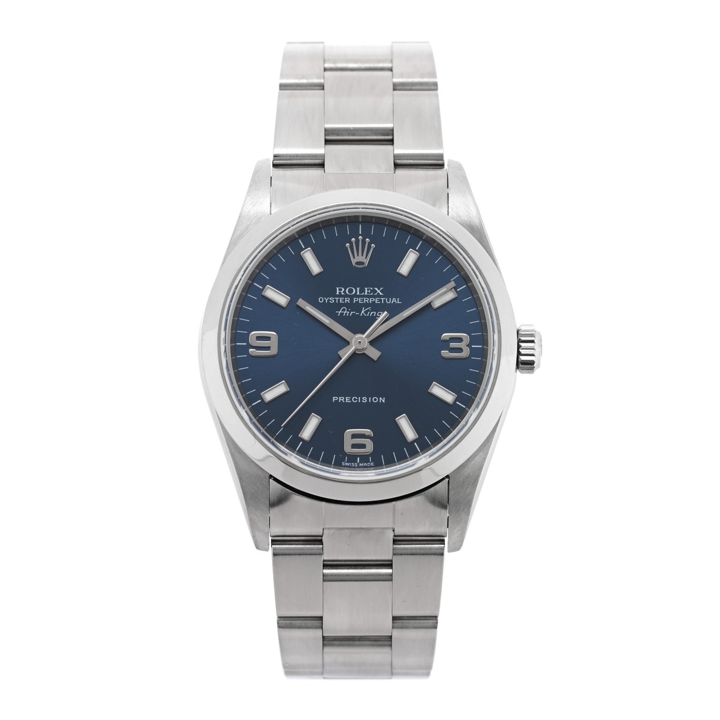 Stainless Steel 34mm Oyster Perpetual Air-King Watch Blue 14000M