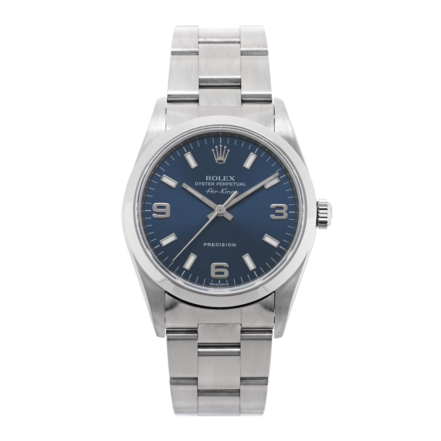 Rolex Stainless Steel 34mm Oyster Perpetual Air-King Watch Blue 14000M 1 of 4