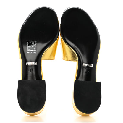 Gucci Suede Crystal Maxine Horsebit Slide Sandals 37 Gold 5 of 11