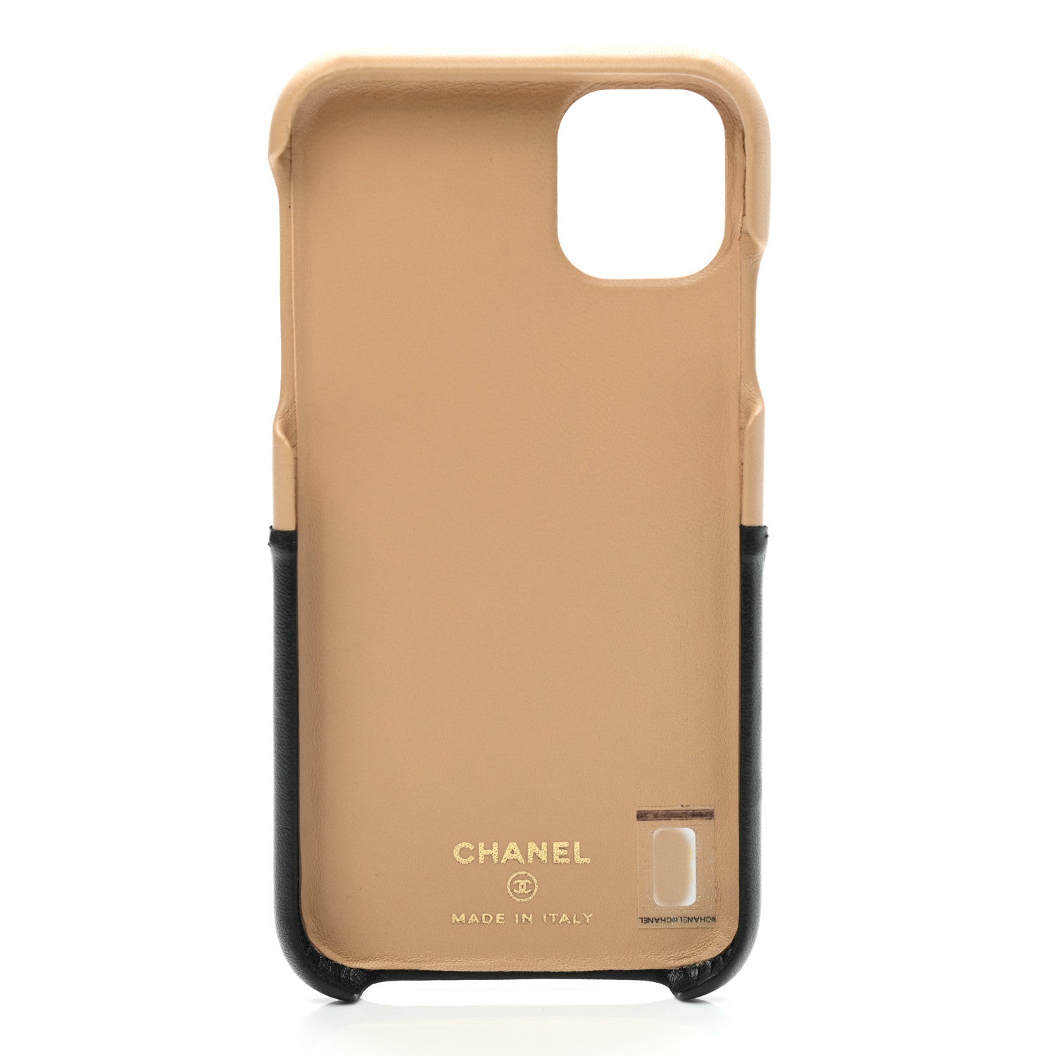 Chanel Lambskin Quilted CC iPhone XI Case Beige Black 5 of 8