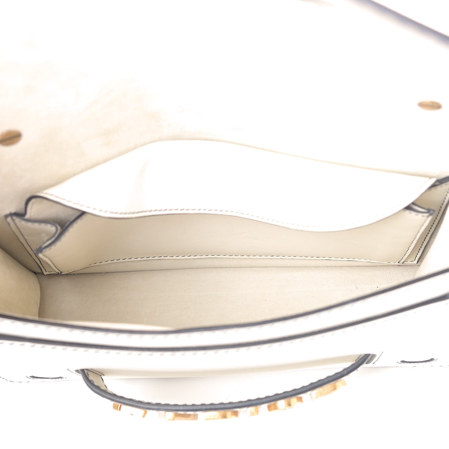 Calfskin J'Adior Chain Flap Bag Off White