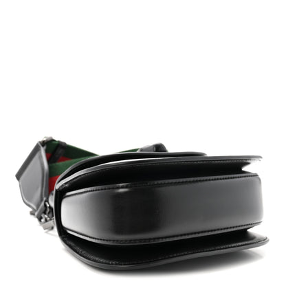 Gucci Boarded Dyana Lux Calfskin Web Monochrome Small Bamboo 1947 Top Handle Bag Black 4 of 10