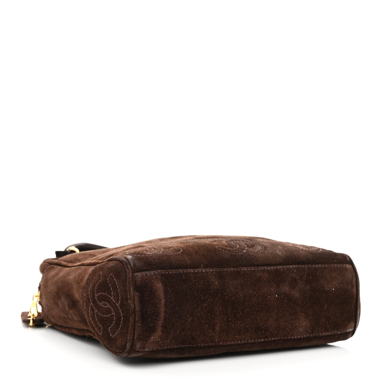 Chanel Suede CC Shopping Tote Dark Brown 4 of 11