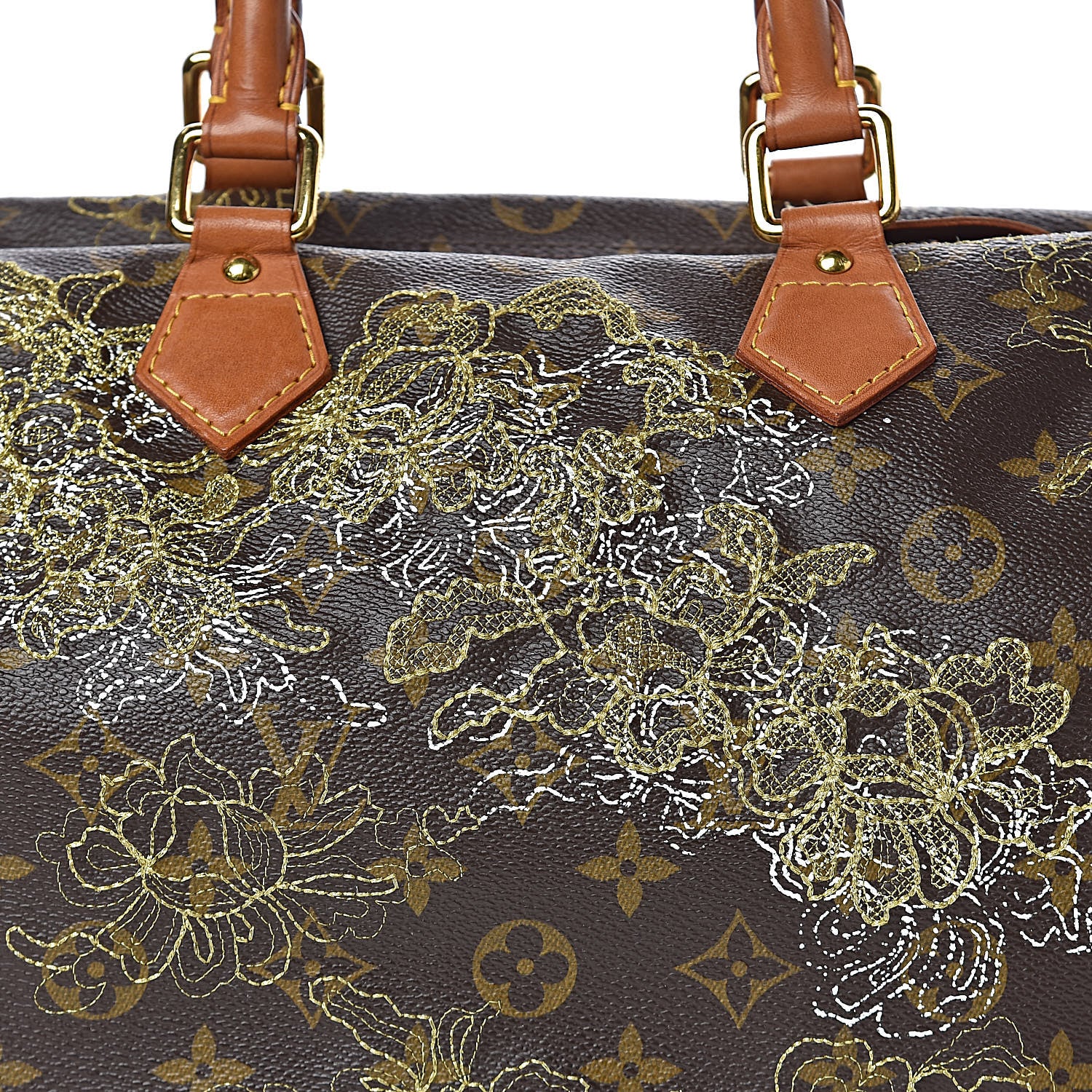 Louis Vuitton Monogram Dentelle Speedy 30 Gold 18 of 18