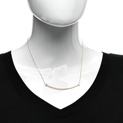 Tiffany 18K Rose Gold Large T Smile Pendant Necklace 2 of 5