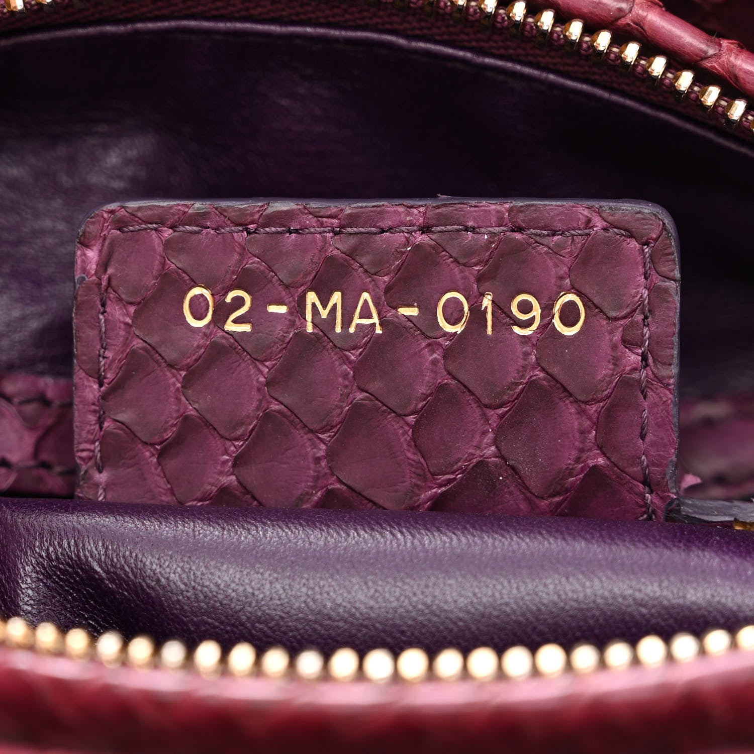 Christian Dior Snakeskin Medium Lady Dior Purple 7 of 10