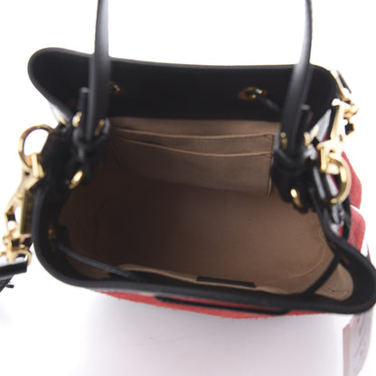 Gucci Suede Patent Web Small Ophidia Bucket Bag Hibiscus Red Black 4 of 8