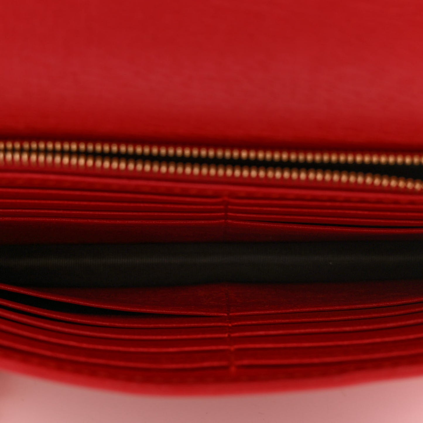 Dollar Calfskin Medium Betty Chain Wallet Red