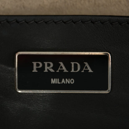 Prada City Calf Hand-Stitched Galleria Double Zip Tote Black 6 of 9