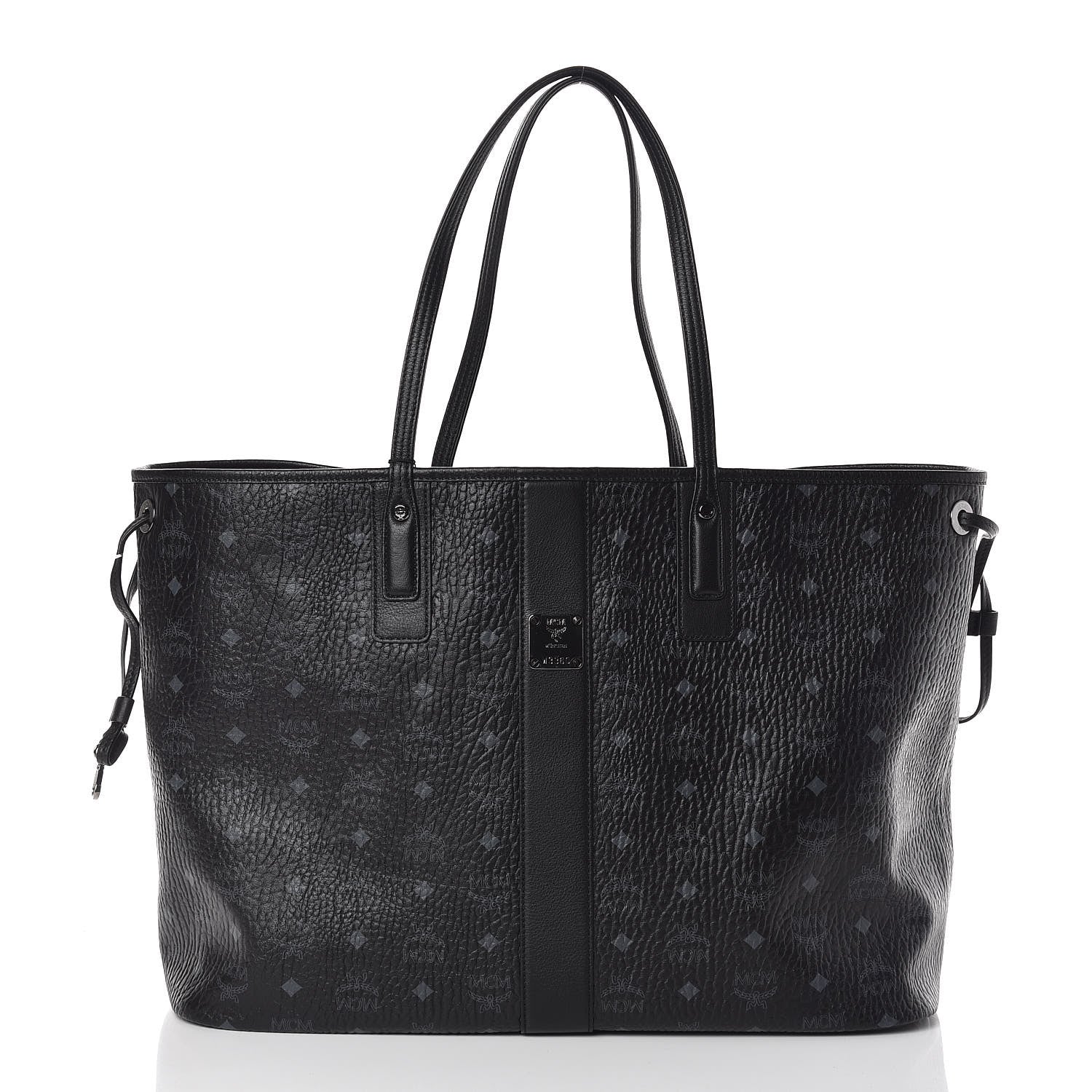 MCM Visetos Large Liz Reversible Shopper Tote Black 4 of 14