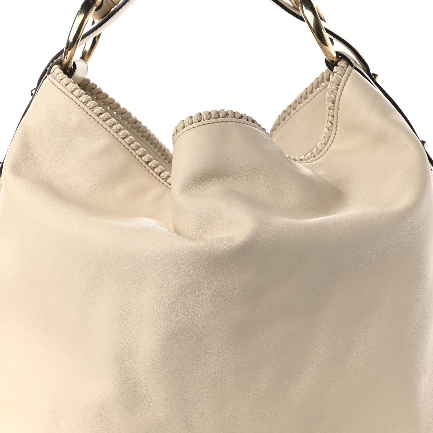 Gucci Calfskin Large Horsebit Chain Hobo Ivory 8 of 10