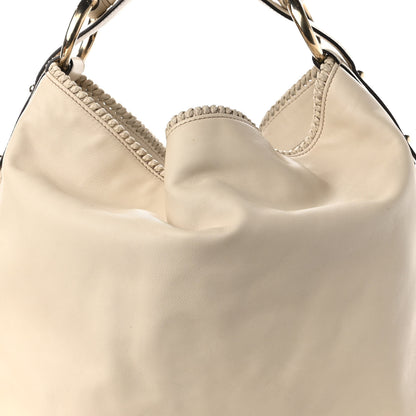 Gucci Calfskin Large Horsebit Chain Hobo Ivory 8 of 10