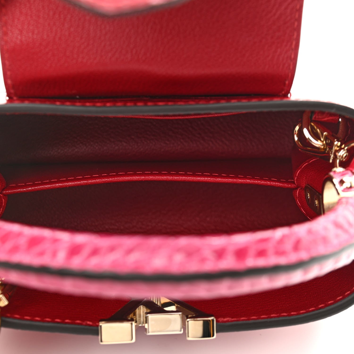 Louis Vuitton Crocodile Mini Capucines Rubis 5 of 9