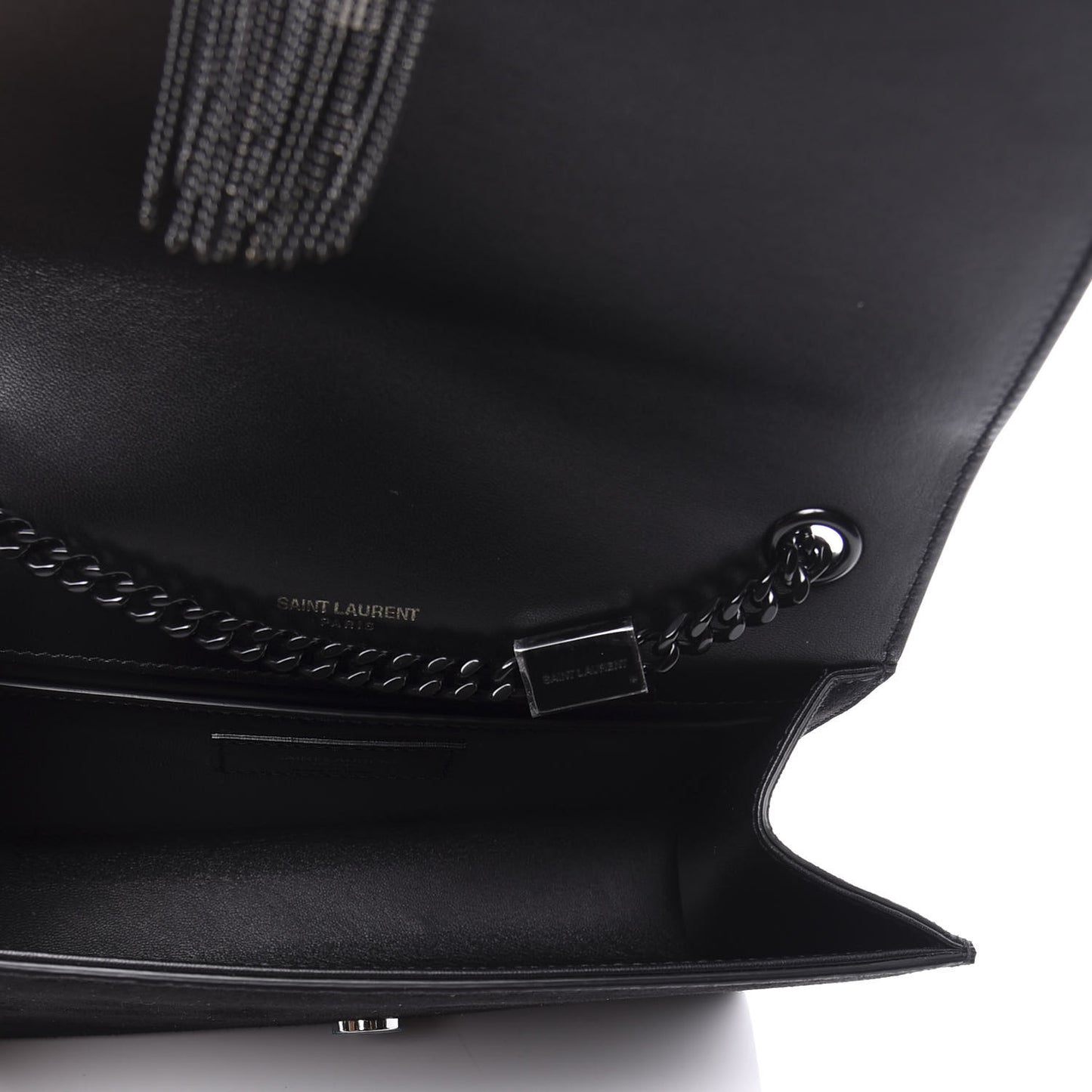 Suede Crystal Small Classic Monogram Kate Satchel Black