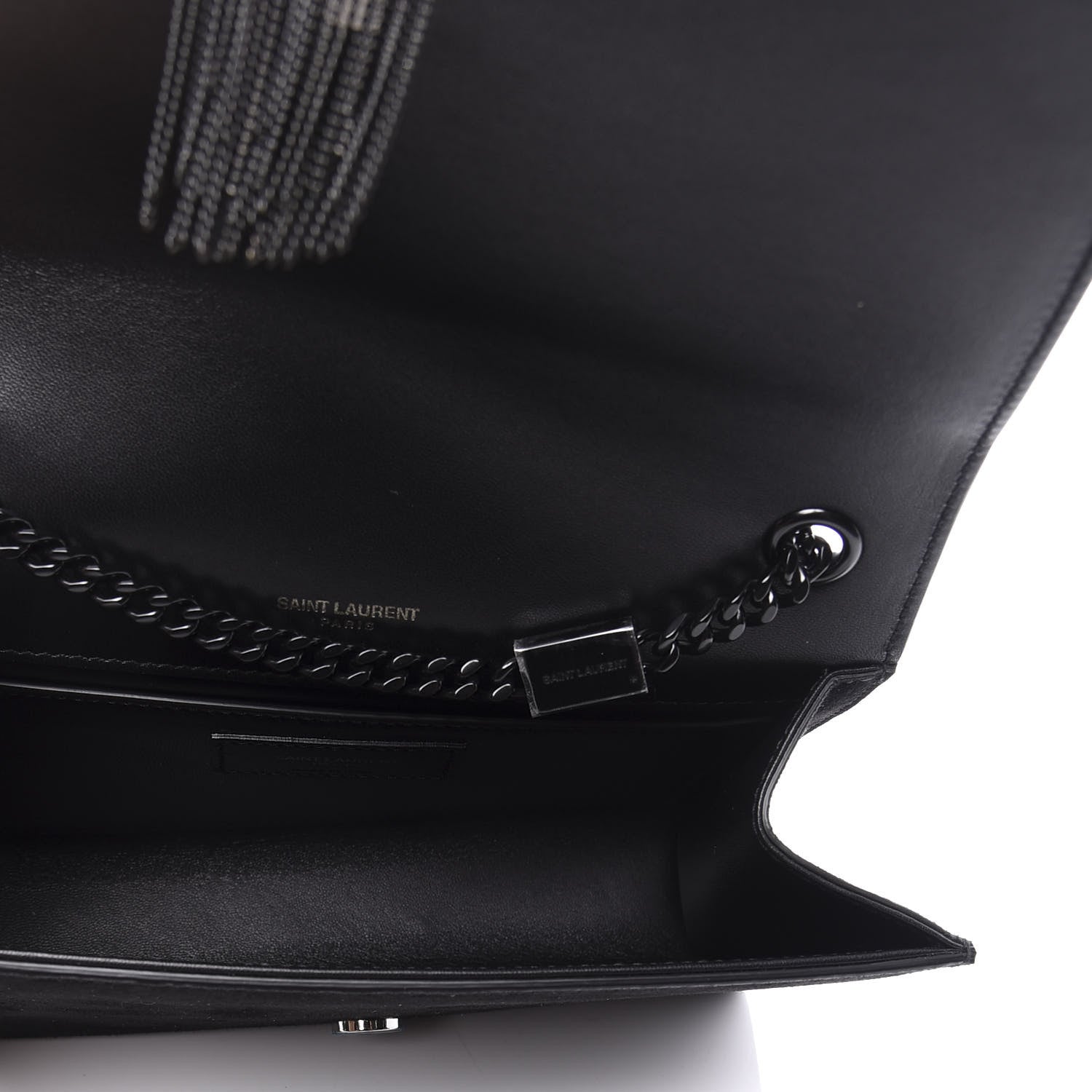 Saint Laurent Suede Crystal Small Classic Monogram Kate Satchel Black 4 of 9