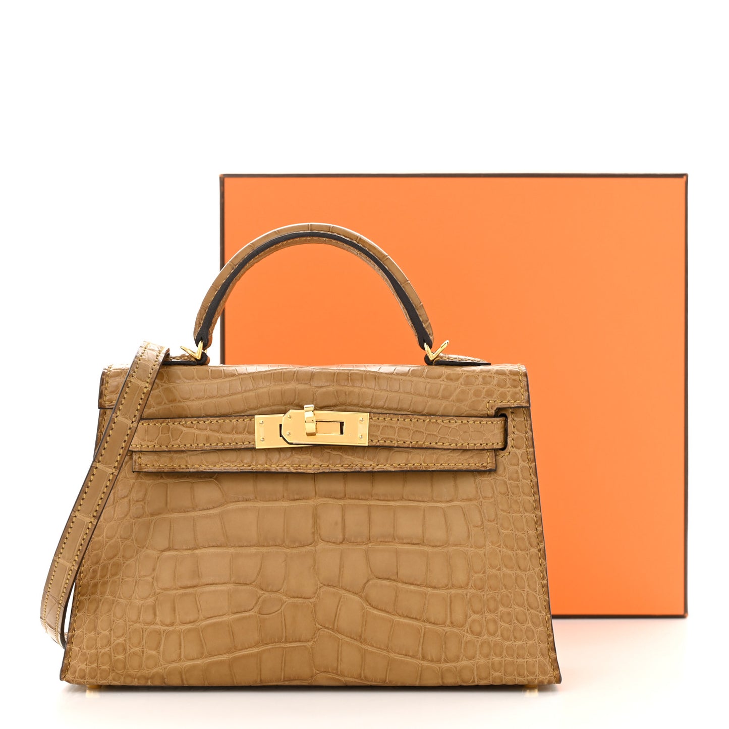 Matte Alligator Mini Kelly Sellier 20 Kraft