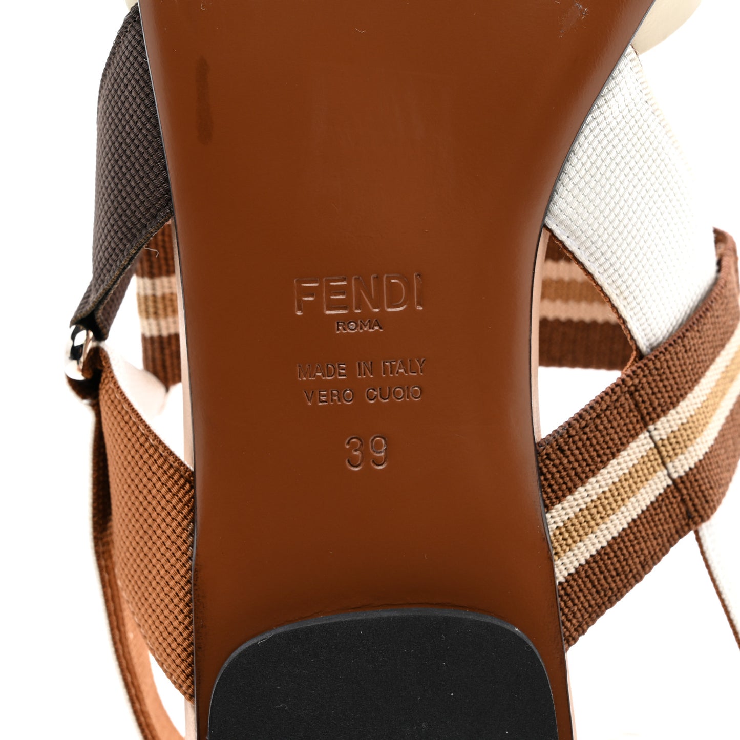Technical Mesh FF Colibri Slingback Ballerina Flats 39 Tobacco Moro Camelia Beige Caramello