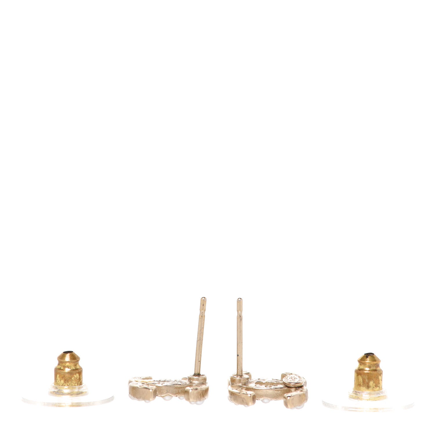Chanel Pearl CC Earrings Light Gold 3 of 5