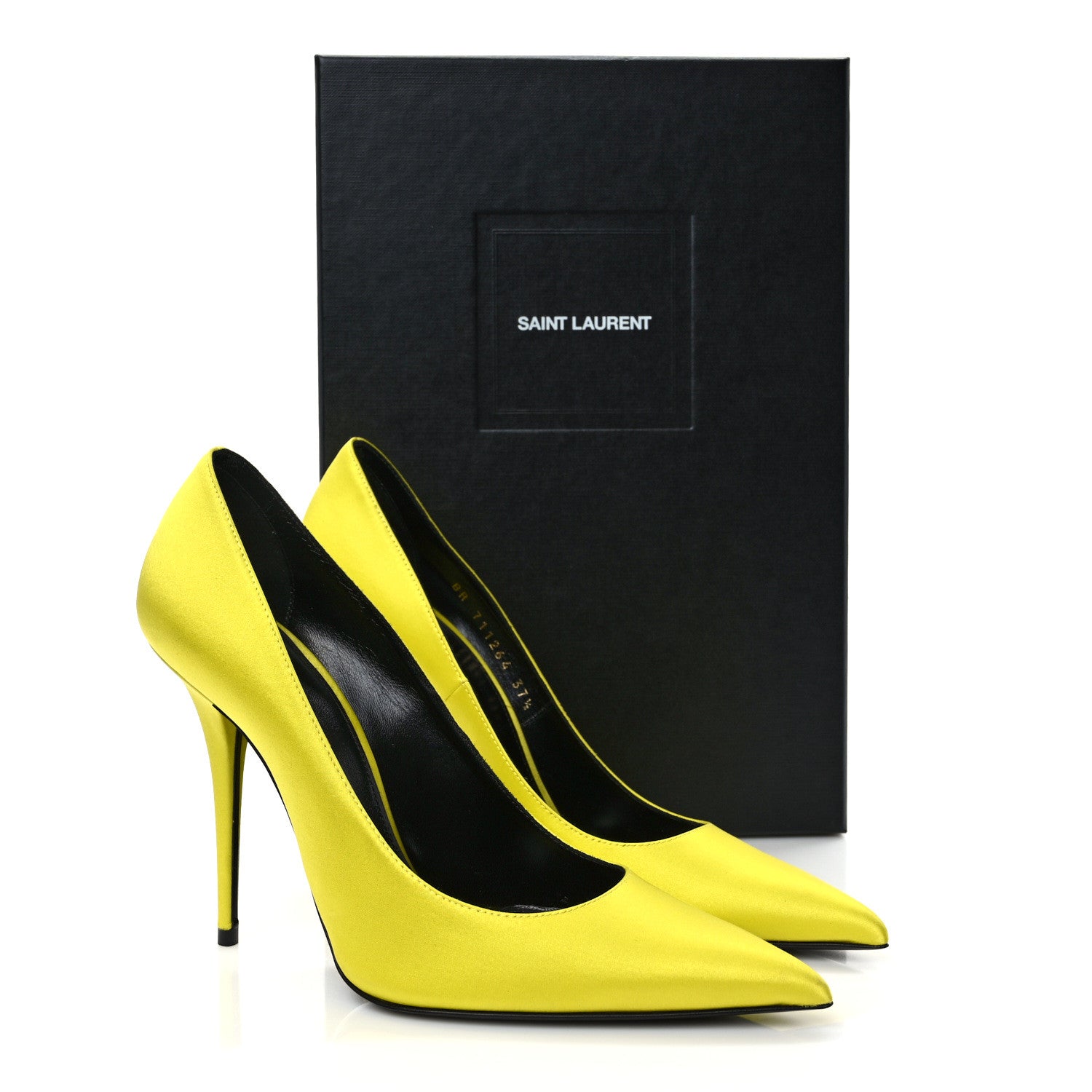 Saint Laurent Satin Crepe Marylin 110 Pumps 37.5 Narcissus 37.5 Yellow 9 of 9