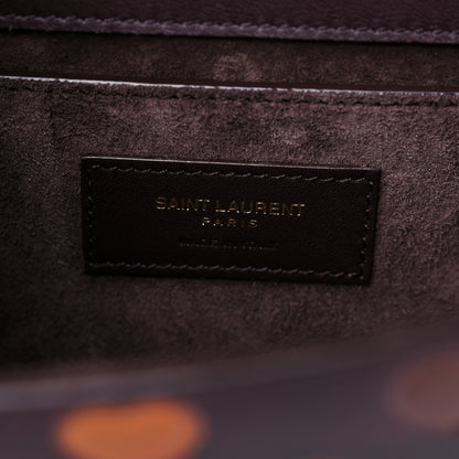 Saint Laurent Lambskin Heart Embossed Small Monogram Kate Satchel Mahogany Multicolor 7 of 10
