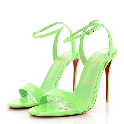 Christian Louboutin Patent Loubigirl 100 Sandals 40 Neon Green 3 of 11