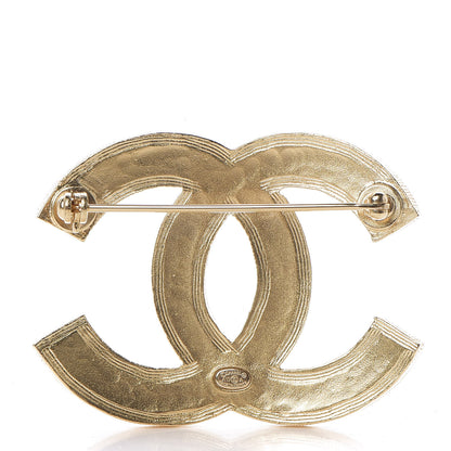 Chanel Metal Striped CC Brooch Gold 3 of 5