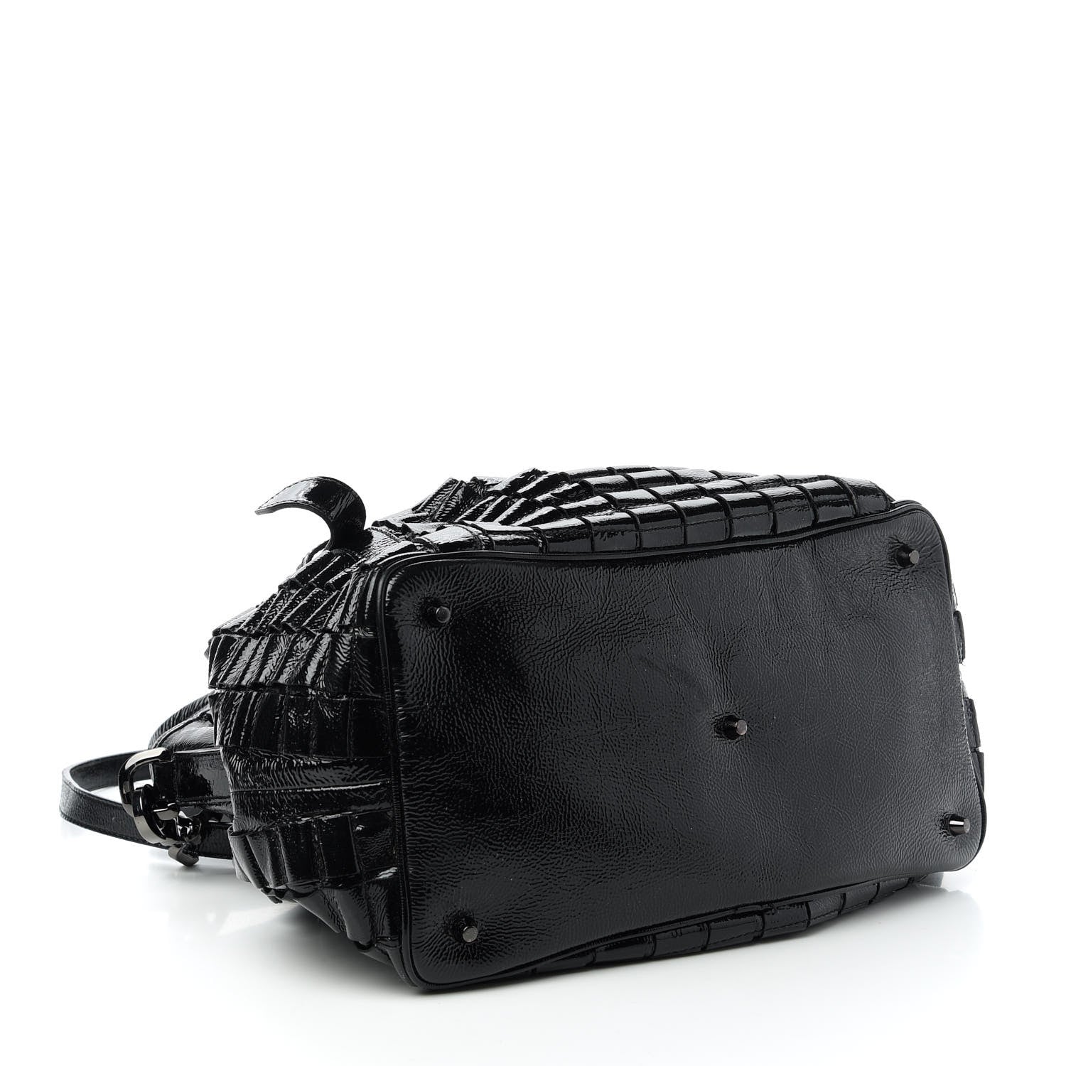 Burberry Patent Ruffled Medium Lowry Black 4 of 11
