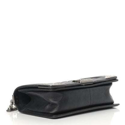 Chanel Calfskin Quilted Metal Embellished Paris Dallas Medium Boy Flap Black 4 of 13