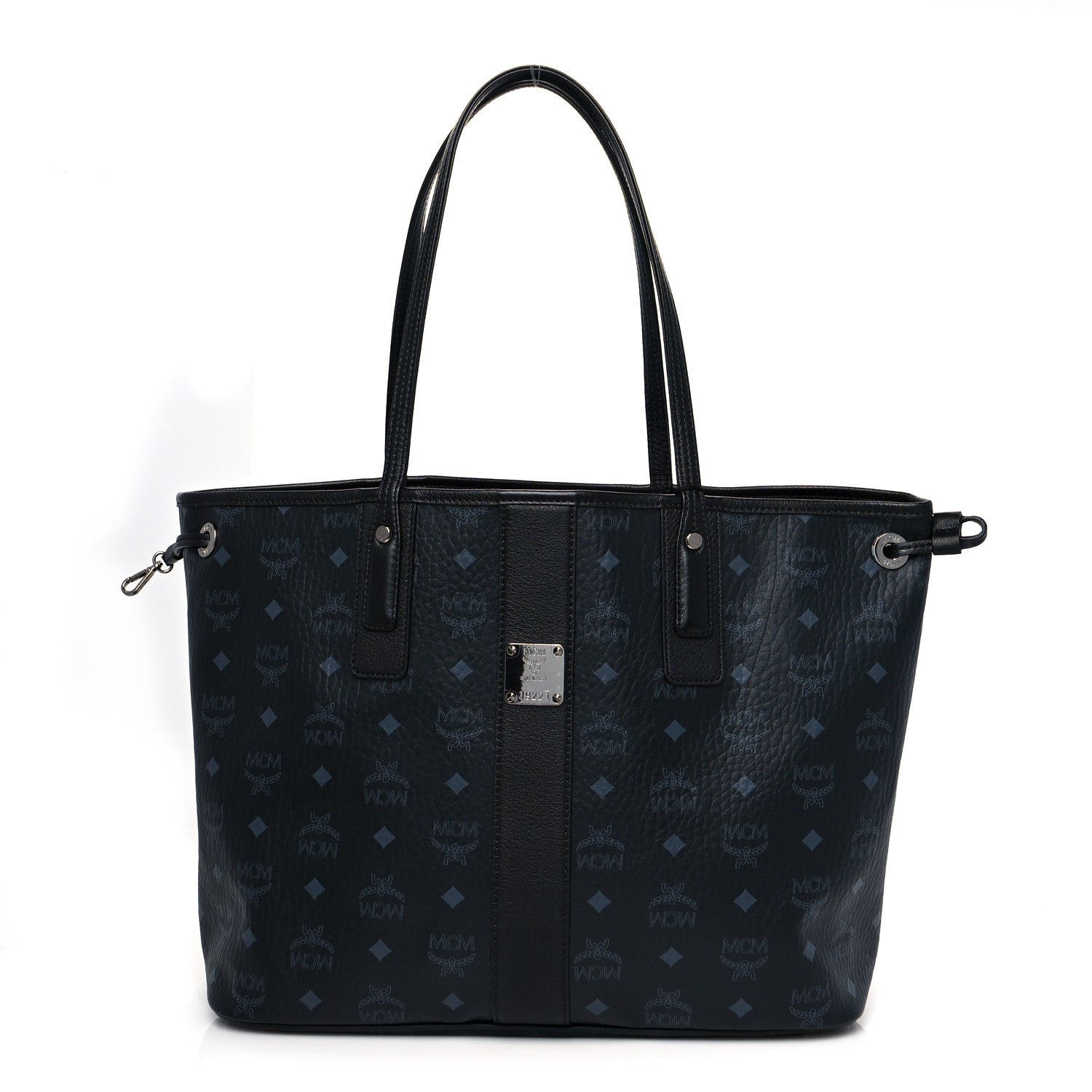 MCM Visetos Medium Reversible Shopping Tote Black 3 of 17