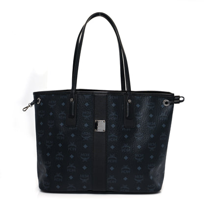 MCM Visetos Medium Reversible Shopping Tote Black 3 of 17