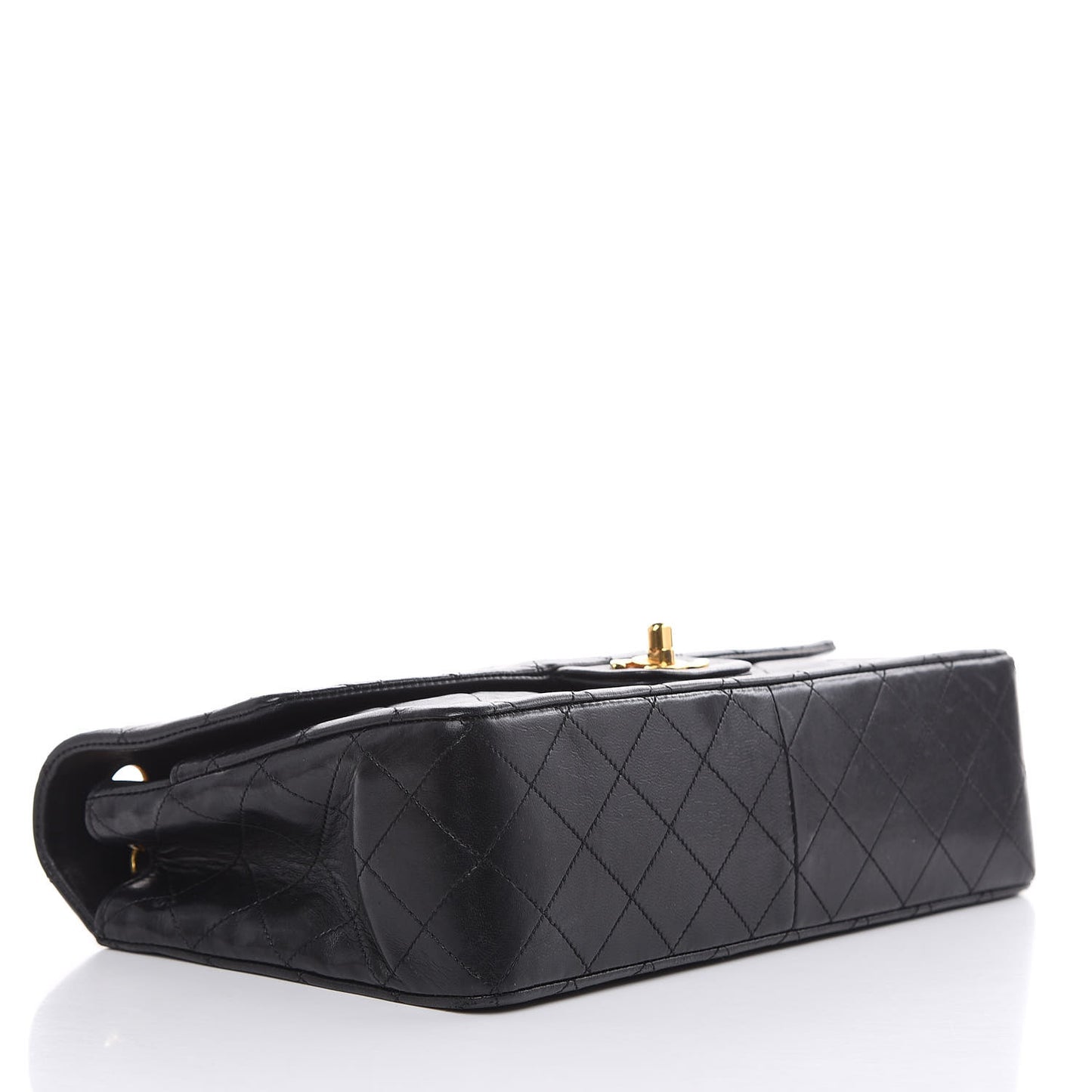 Lambskin Quilted Medium Single Flap Black