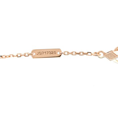 Van Cleef & Arpels 18K Rose Gold Diamond Pink Mother of Pearl Vintage Alhambra Pendant Necklace 4 of 5