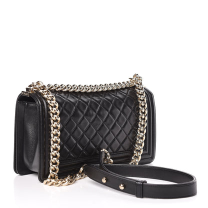 Chanel Lambskin Quilted Medium Boy Flap Black 3 of 16
