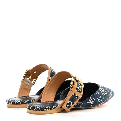 Louis Vuitton Jacquard Since 1854 Sofia Flat Mule 38 Blue 4 of 9