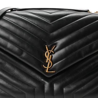 Saint Laurent Calfskin Y Quilted Monogram Large Loulou Chain Satchel Black 8 of 10