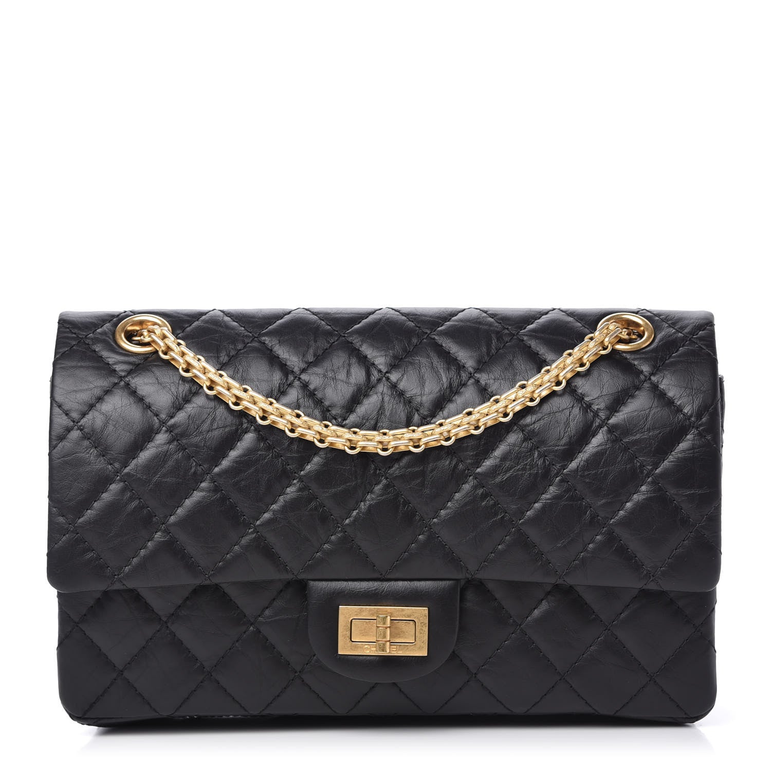 Chanel Aged Calfskin Quilted 2.55 Reissue 225 Flap Black 1 of 11