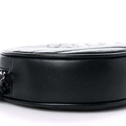 Saint Laurent Calfskin Matelasse Chevron Round Vinyle Camera Bag Black 7 of 12