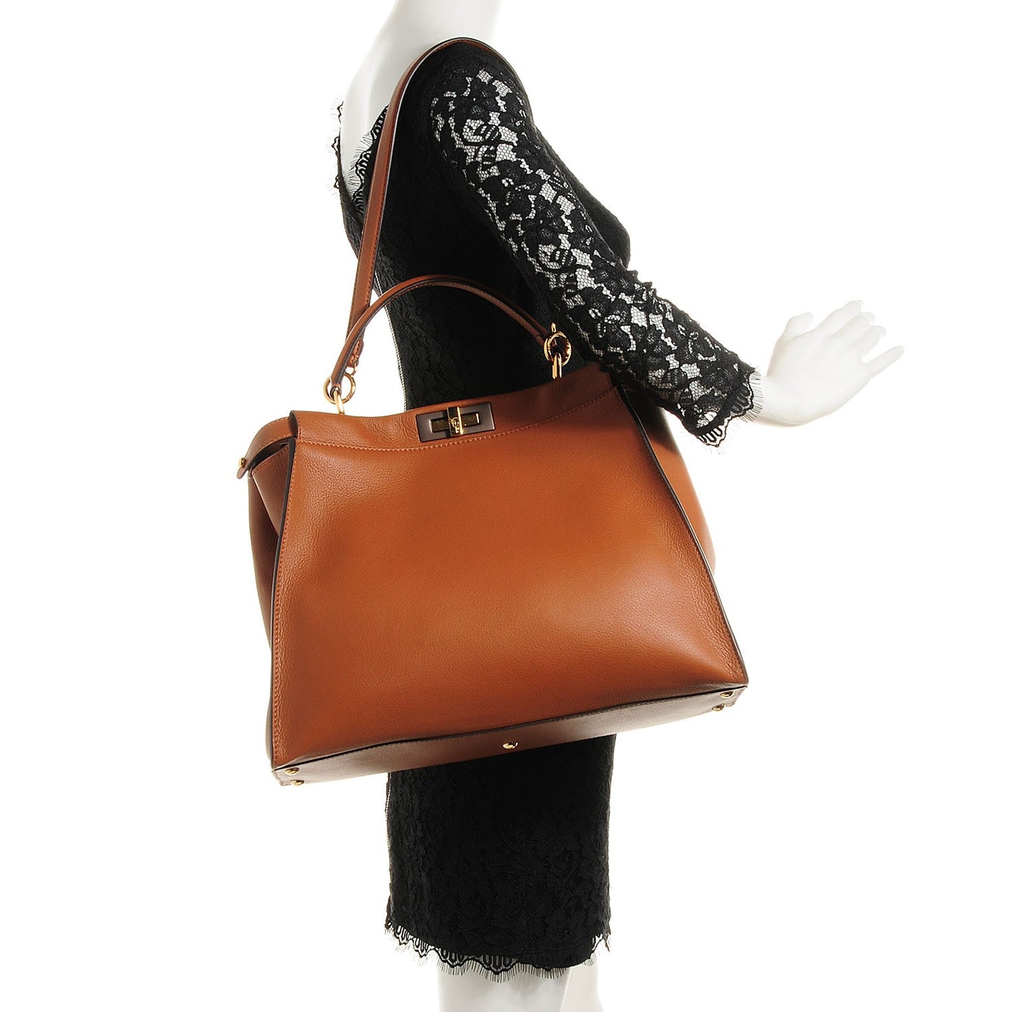 Vitello Dolce Large Peekaboo Iconic Satchel Corteccia