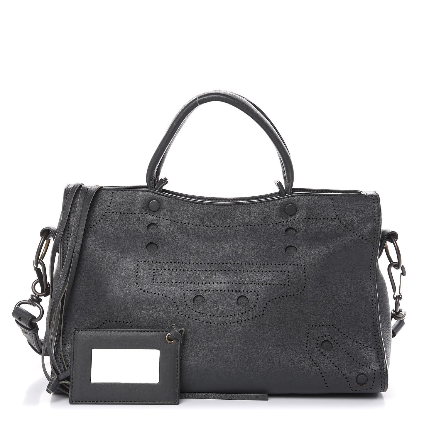 Veau Soyeux Perforated Blackout Hardware S City Gris Fossile