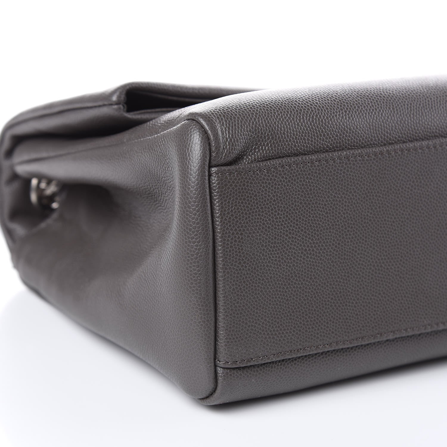Saint Laurent Grain De Poudre Medium West Hollywood Monogram Fold-Over Earth 7 of 8