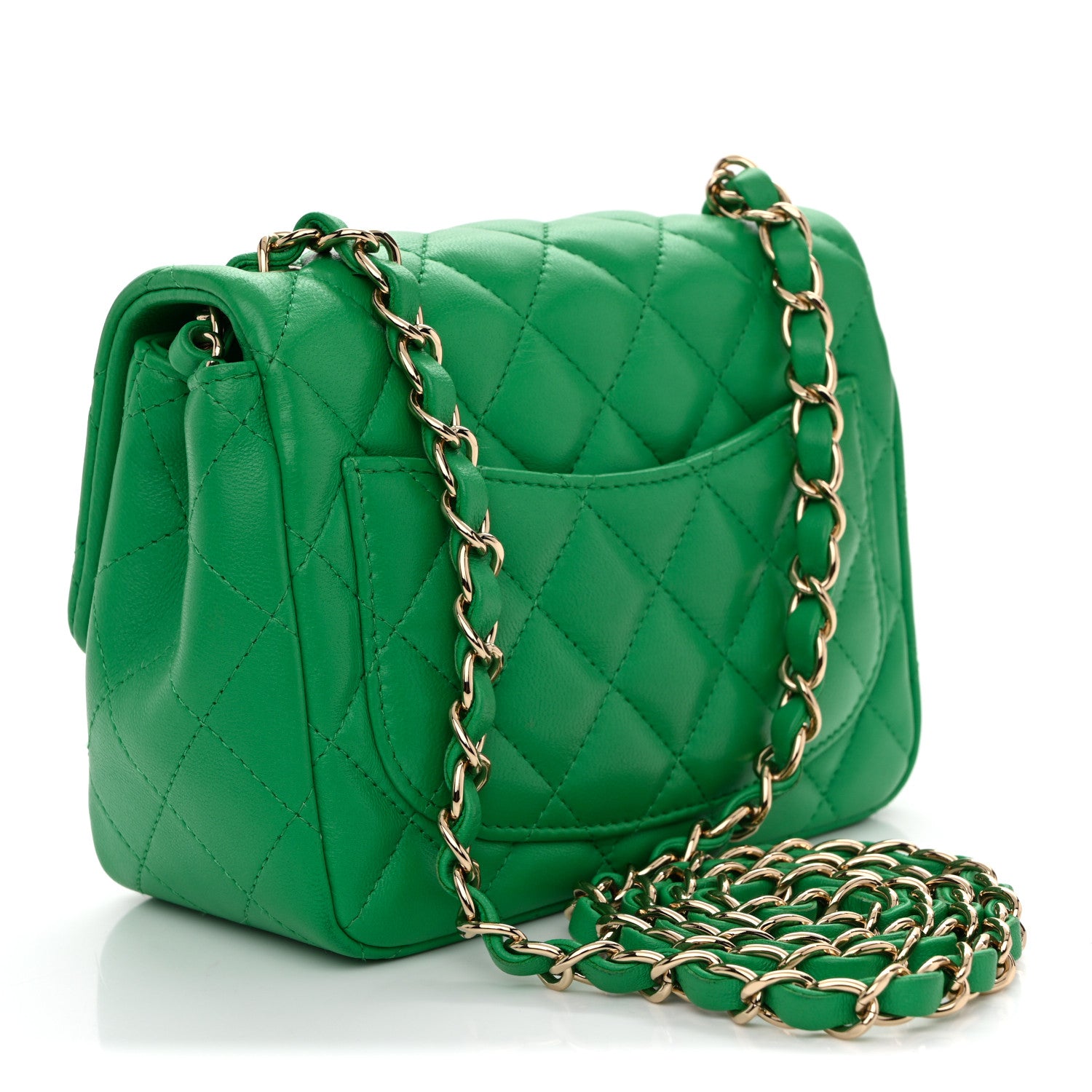 Chanel Lambskin Quilted Mini Square Flap Green 3 of 11